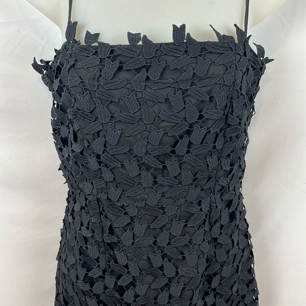 Bardot Liana Leaf Lace Overlay Lined Sleeveless Midi Black Dress Size S -‎ 4 - Picture 9 of 16